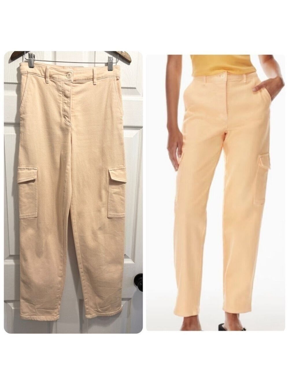 Aritzia WILFRED Free Modern Cargo Pants Utility Pant Sun Faded Apricot Size 4